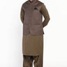 Dark Brown Blended Plain Waist Coat For Men - Prime Point Store