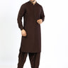 Dark Brown Cotton Casual Shalwar Kameez For Men - Prime Point Store