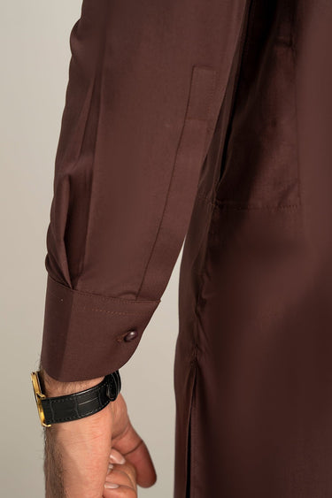 Dark Brown Wash & Wear Shalwar Kameez For Men - Prime Point Store
