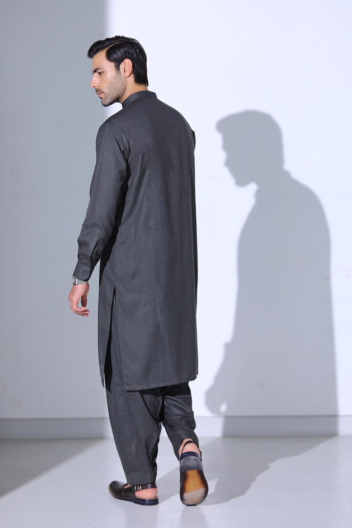 Dark Green Blended Casual Shalwar Kameez For Men - Prime Point Store