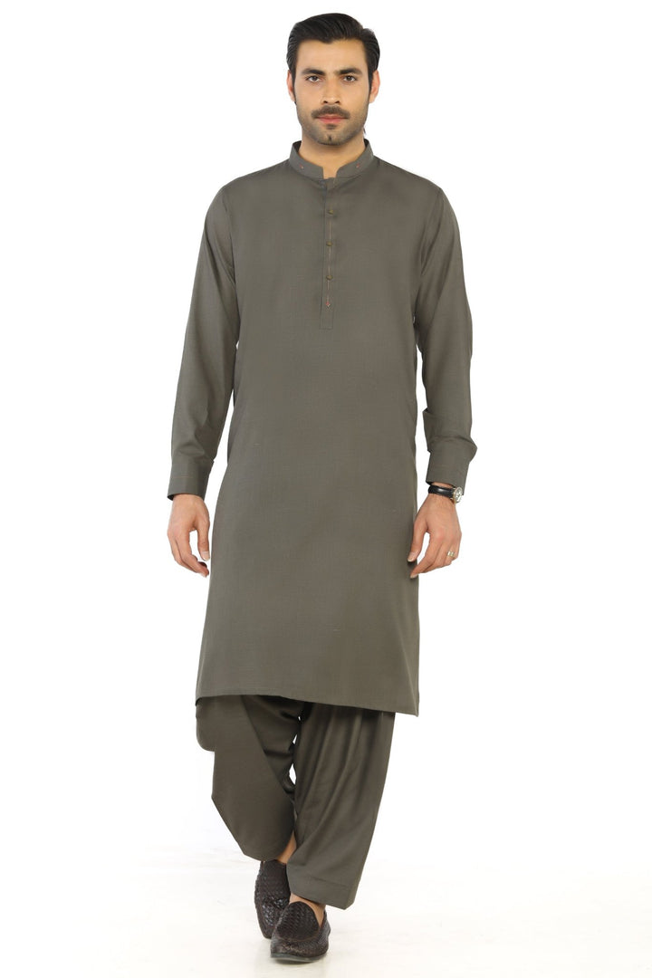Dark Green Fashion Wash & Wear Shalwar Kameez For Men - Prime Point Store