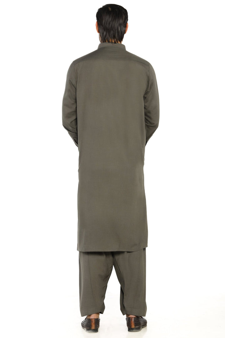 Dark Green Fashion Wash & Wear Shalwar Kameez For Men - Prime Point Store