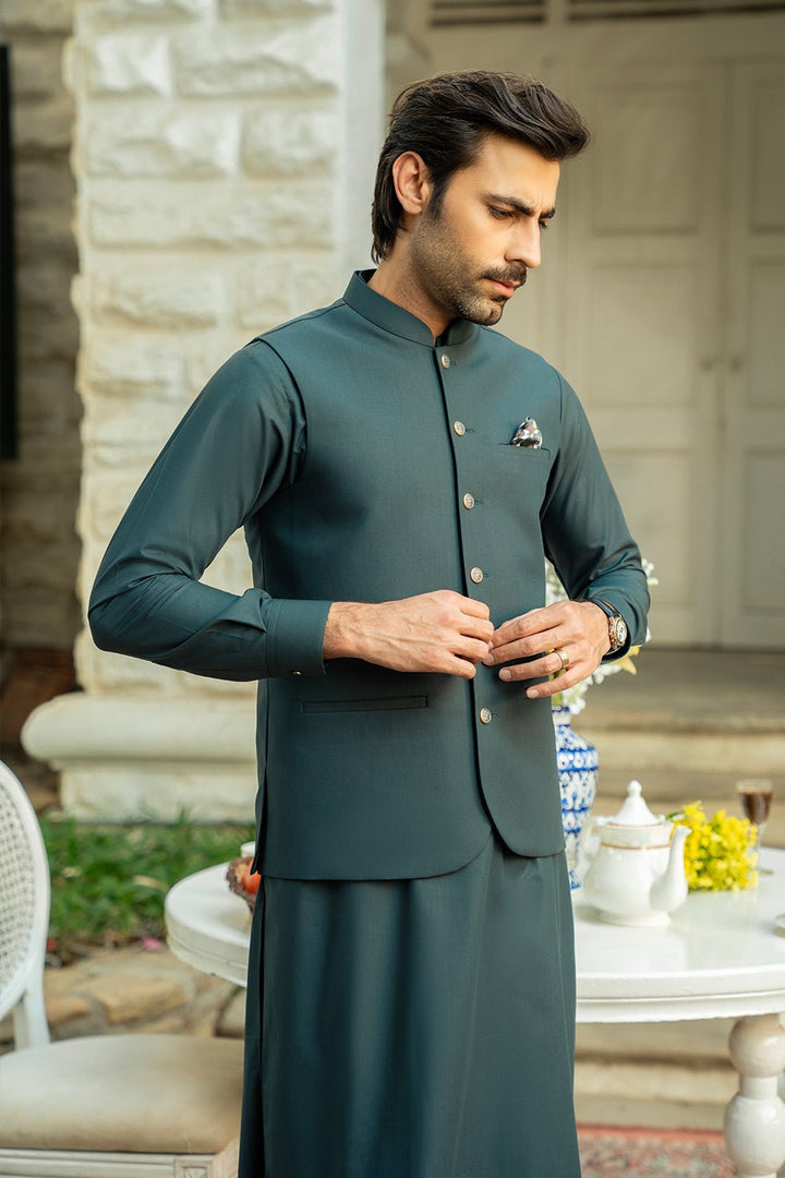 Dark Green Men Wash & Wear Shalwar Kameez - Prime Point Store