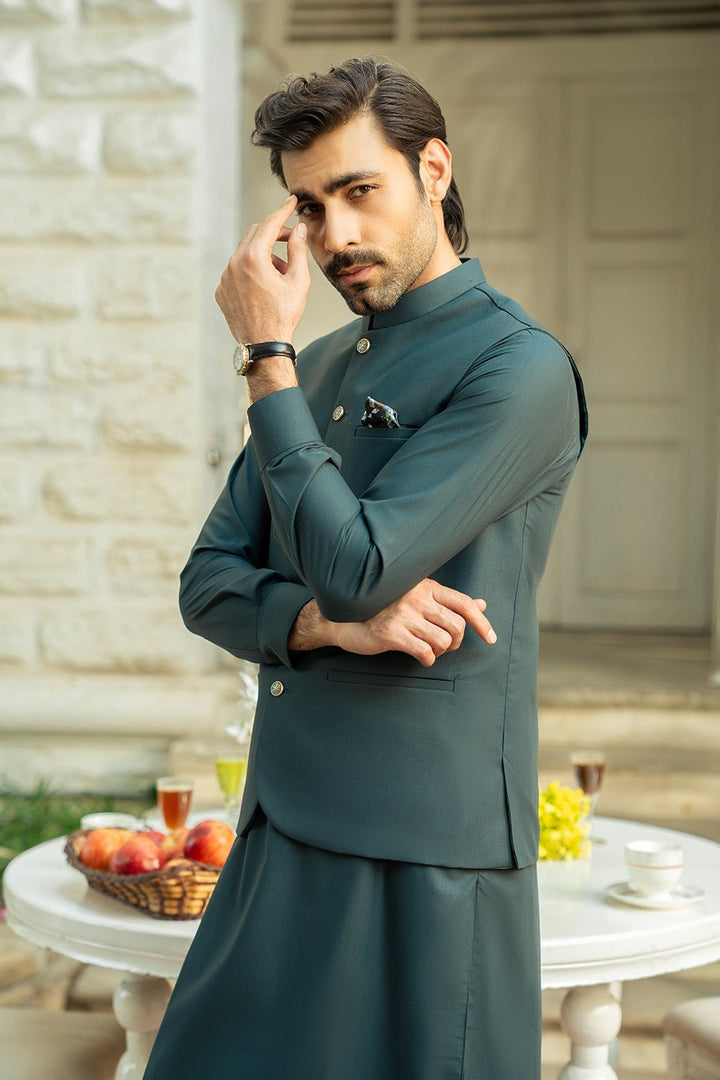 Dark Green Men Wash & Wear Shalwar Kameez - Prime Point Store