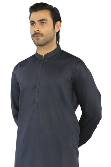 Dark Grey Fashion Wash & Wear Shalwar Kameez For Men - Prime Point Store