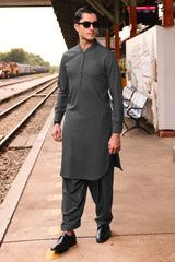 Dark Grey Men Unstitched Wash n Wear Suit - Prime Point Store