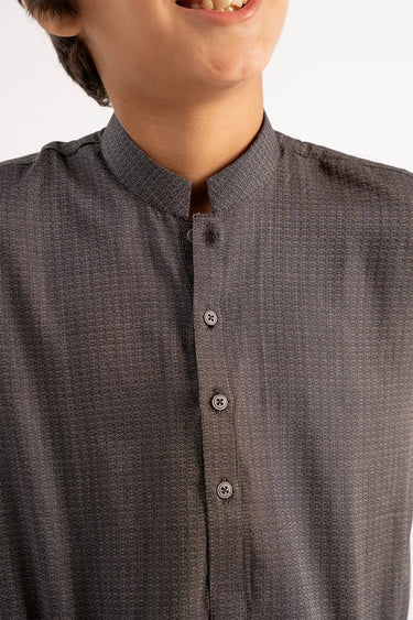 Dark Grey Wash & Wear Shalwar Kameez For Boy - Prime Point Store