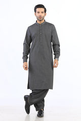 Dark Grey Wash & Wear Shalwar Kameez - Prime Point Store