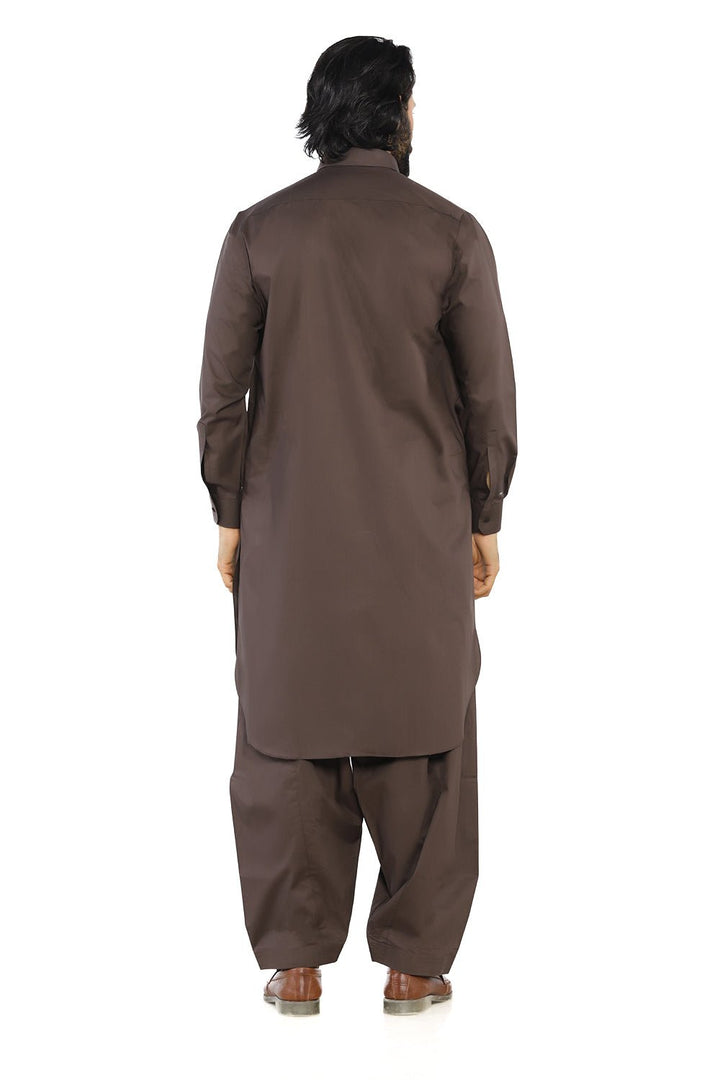 D/Brown Wash & Wear Shalwar Kameez - Prime Point Store