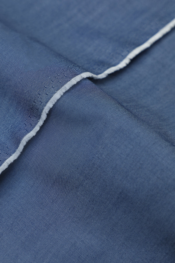 Blue Sub Linen Unstitched Suit For Men