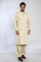 Fawn Blended Casual Shalwar Kameez For Men - Prime Point Store