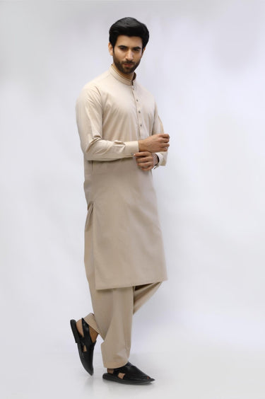 Fawn Cotton Casual Shalwar Kameez For Men - Prime Point Store