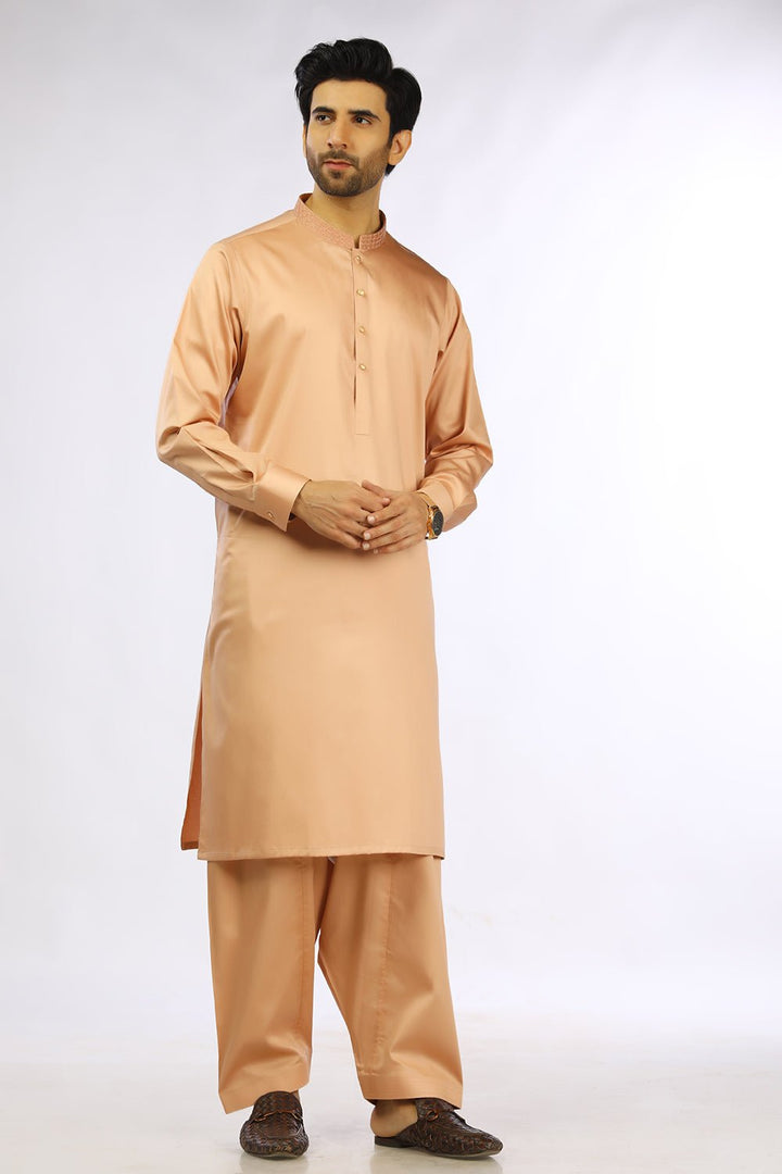 Fawn Cotton Casual Shalwar Kameez For Men - Prime Point Store