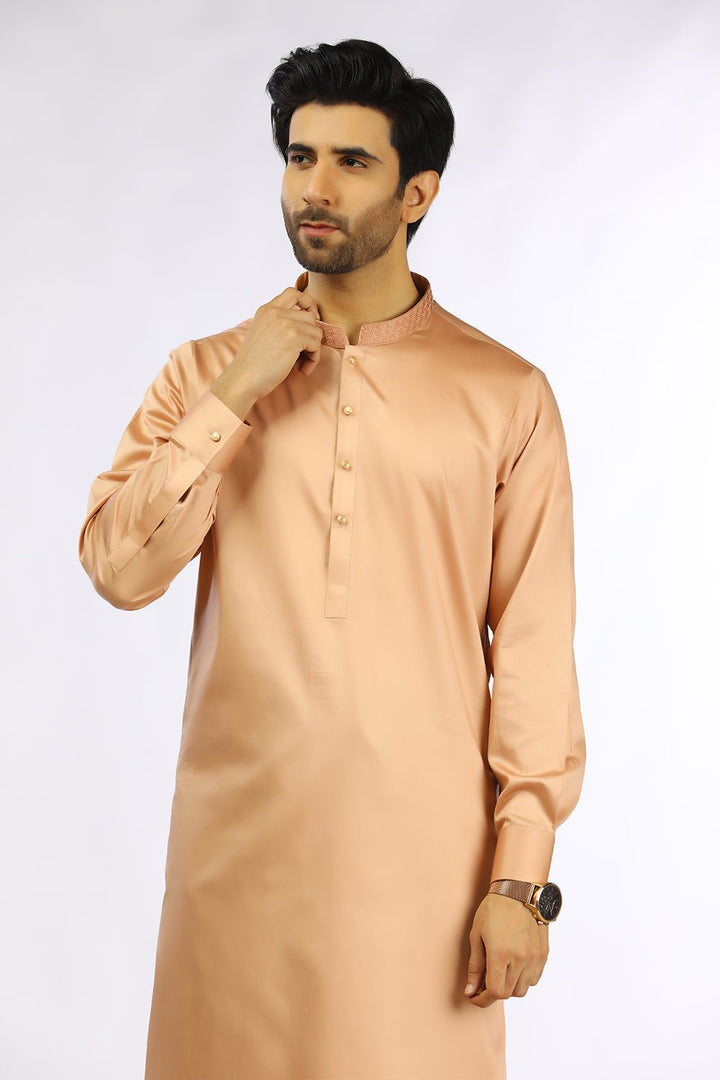 Fawn Cotton Casual Shalwar Kameez For Men - Prime Point Store