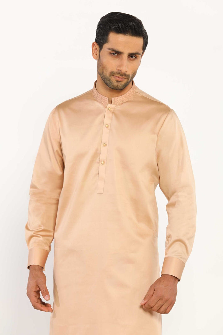 Fawn Cotton Casual Shalwar Kameez For Men - Prime Point Store