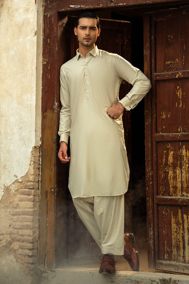 Fawn Cotton Shalwar Kameez For Men - Prime Point Store