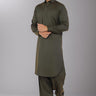 Green Blended Casual Shalwar Kameez For Men - Prime Point Store