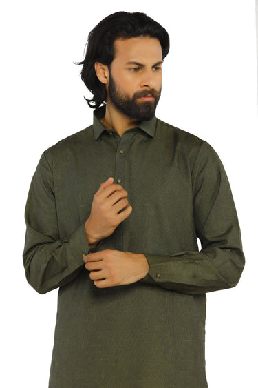 Green Fashion Wash & Wear Shalwar Kameez For Men - Prime Point Store