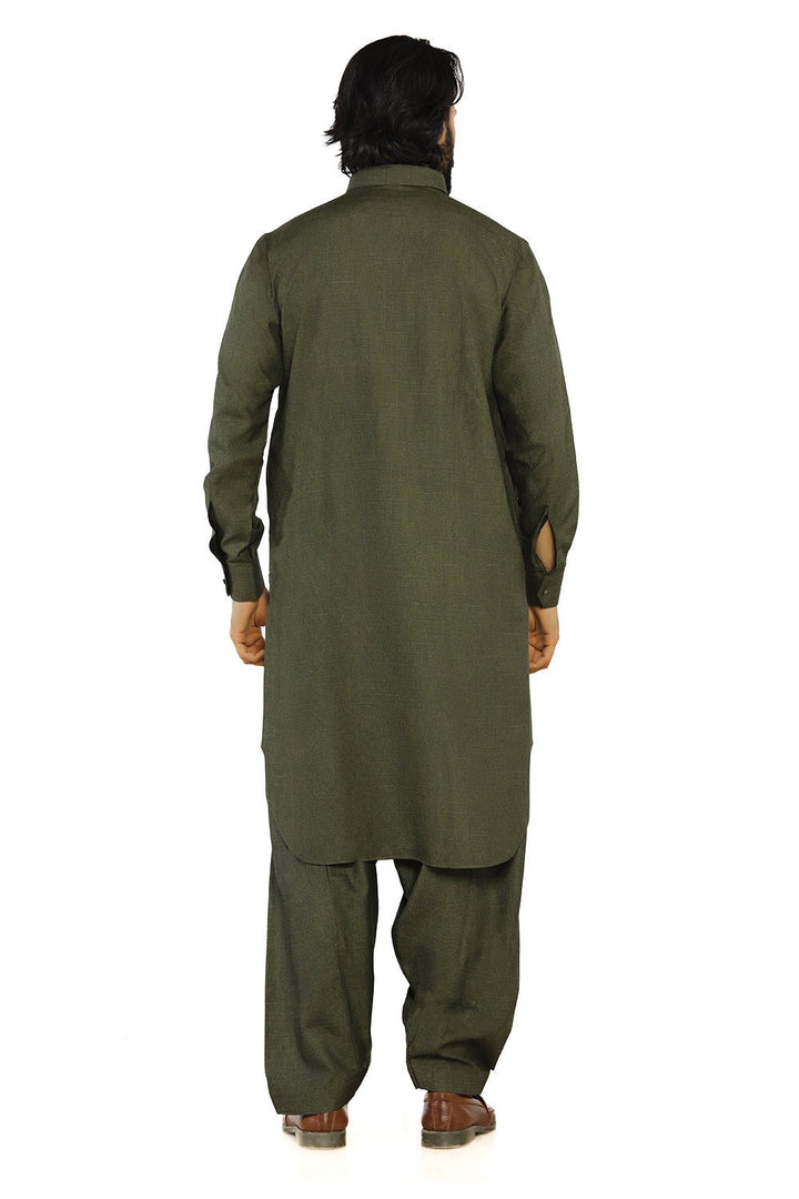 Green Fashion Wash & Wear Shalwar Kameez For Men - Prime Point Store