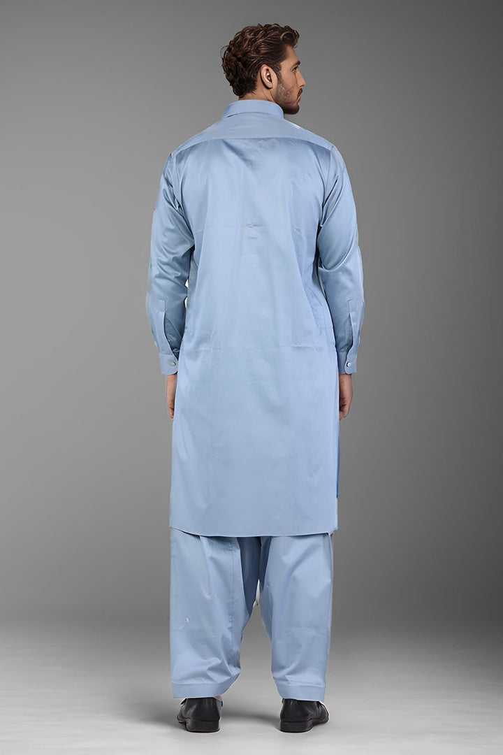 Grey Blended Casual Shalwar Kameez For Men - Prime Point Store