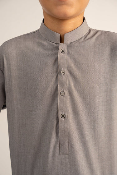 Grey Blended Shalwar Kameez For Boy - Prime Point Store