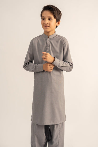 Grey Blended Shalwar Kameez For Boy - Prime Point Store