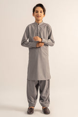 Grey Blended Shalwar Kameez For Boy - Prime Point Store