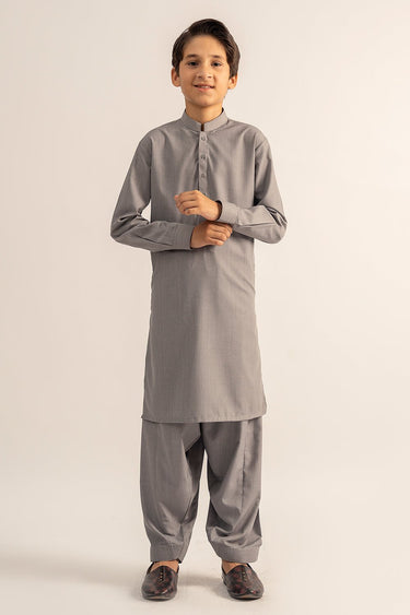 Grey Blended Shalwar Kameez For Boy - Prime Point Store