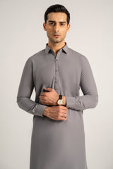 Grey Cotton Shalwar Kameez For Men - Prime Point Store