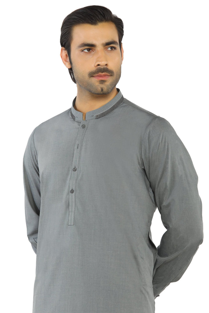 Grey Fashion Wash & Wear Shalwar Kameez For Men - Prime Point Store