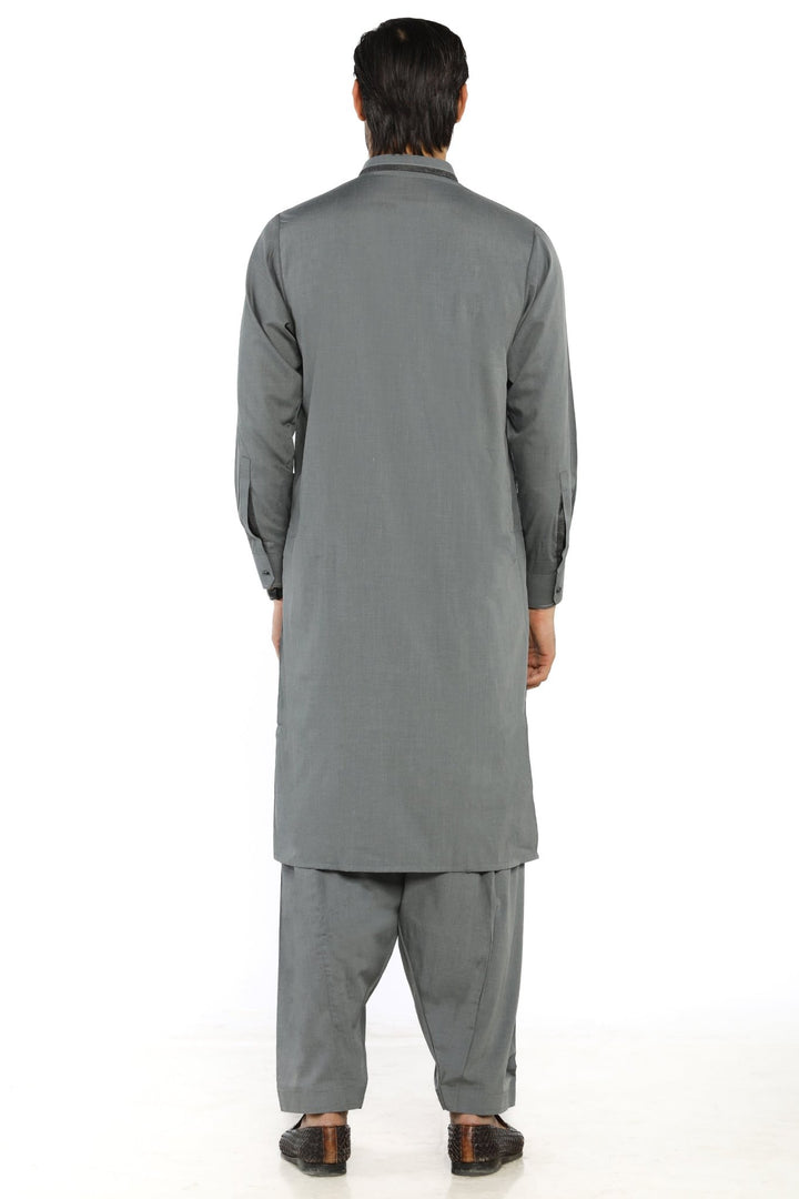 Grey Fashion Wash & Wear Shalwar Kameez For Men - Prime Point Store