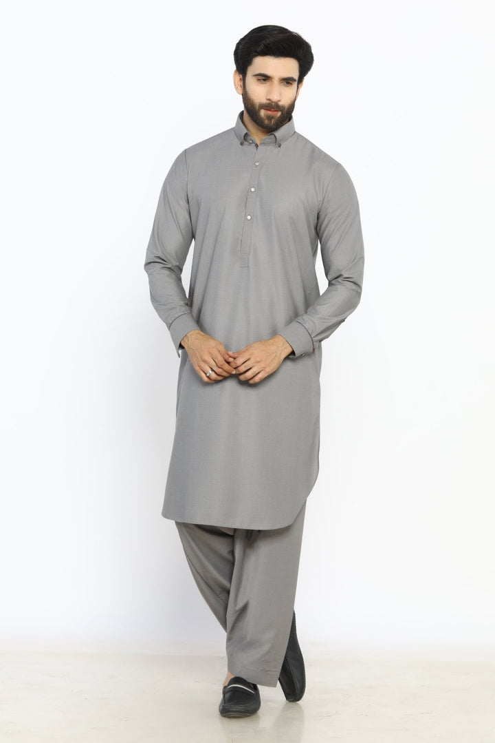 Grey Wash & Wear Shalwar Kameez - Prime Point Store