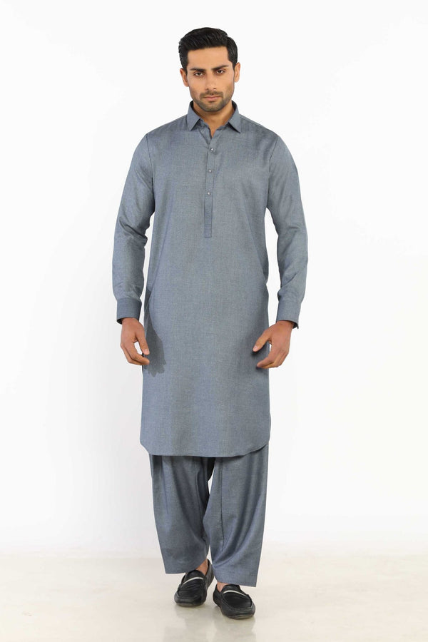 Grey Wash & Wear Shalwar Kameez - Prime Point Store