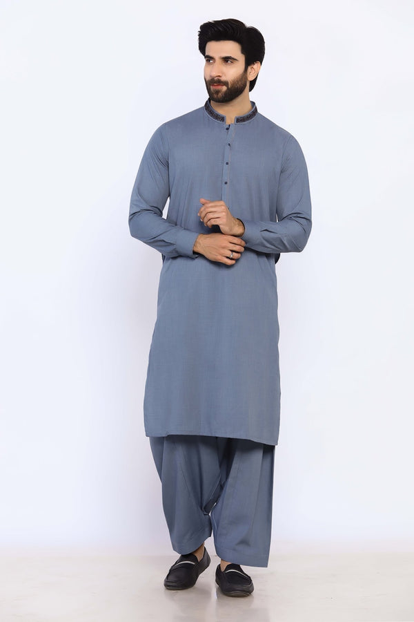 Grey Wash & Wear Shalwar Kameez - Prime Point Store