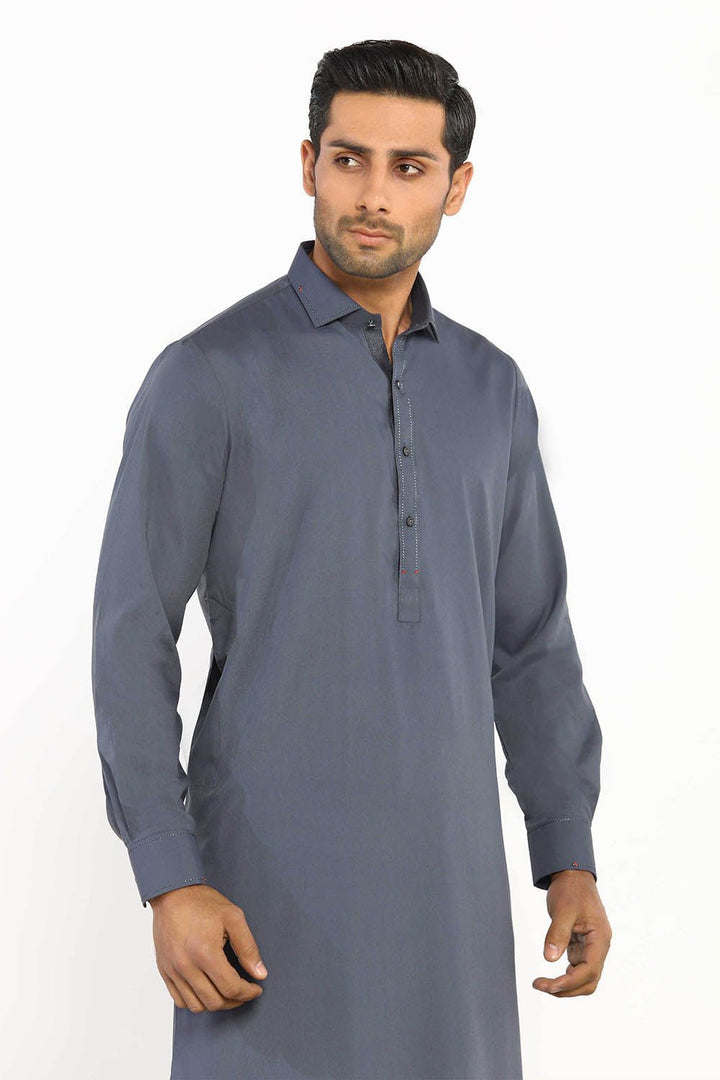 Grey Wash & Wear Shalwar Kameez - Prime Point Store