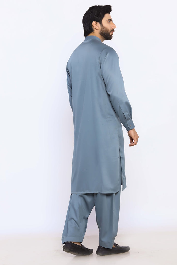 L/Grey Wash & Wear Shalwar Kameez - Prime Point Store