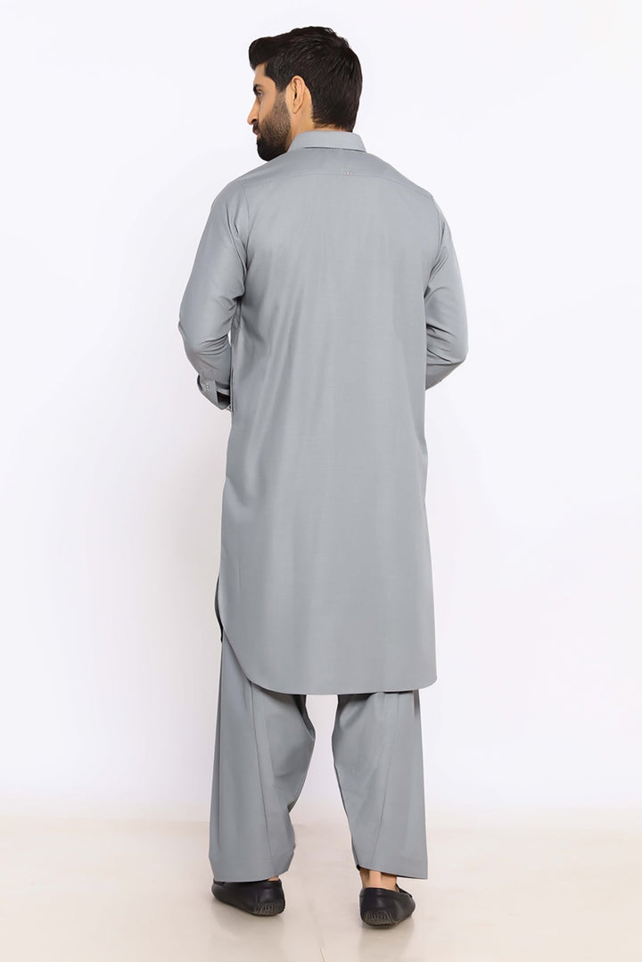 L/Grey Wash & Wear Shalwar Kameez - Prime Point Store