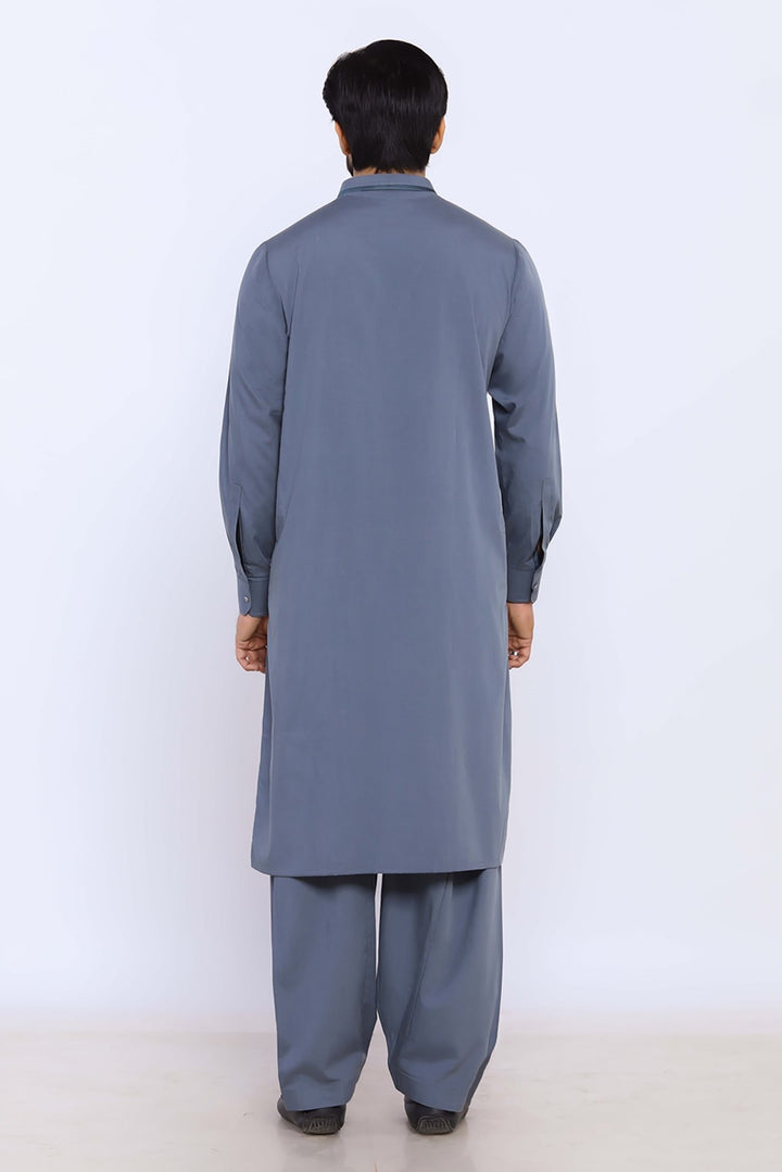 L/Grey Wash & Wear Shalwar Kameez - Prime Point Store