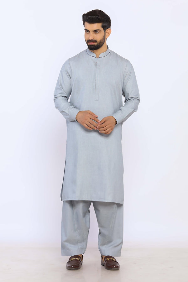 L/Grey Wash & Wear Shalwar Kameez - Prime Point Store