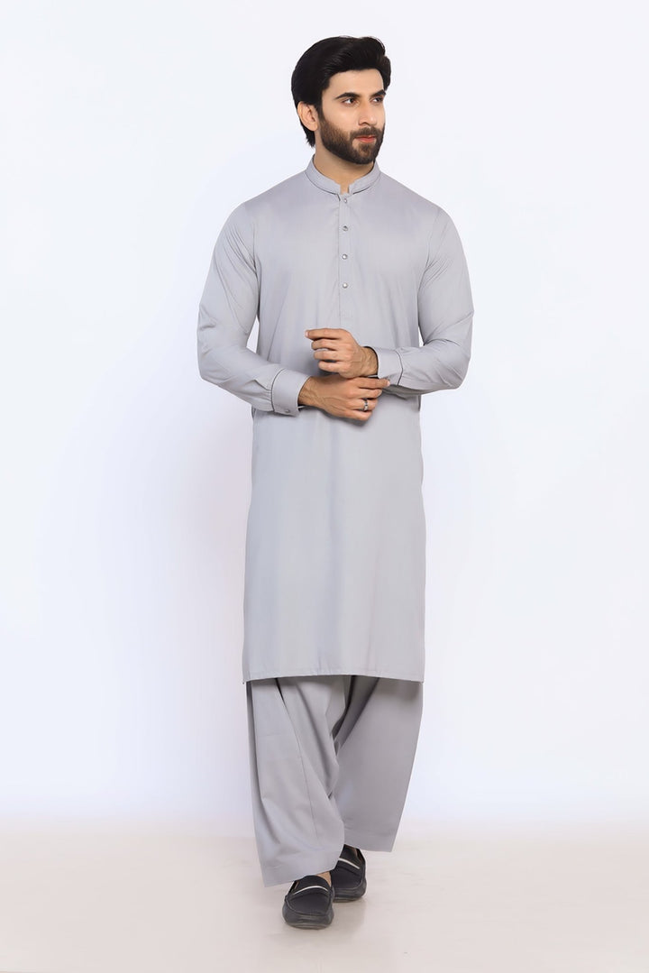 L/Grey Wash & Wear Shalwar Kameez - Prime Point Store