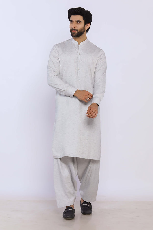 L/Grey Wash & Wear Shalwar Kameez - Prime Point Store