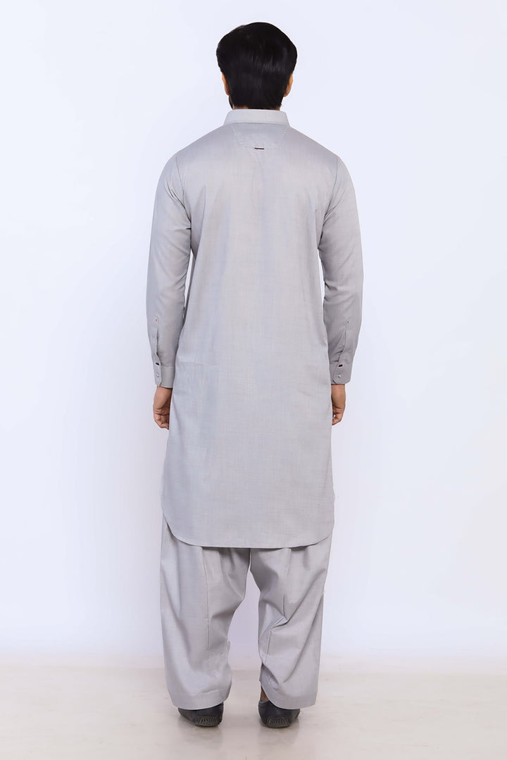 L/Grey Wash & Wear Shalwar Kameez - Prime Point Store