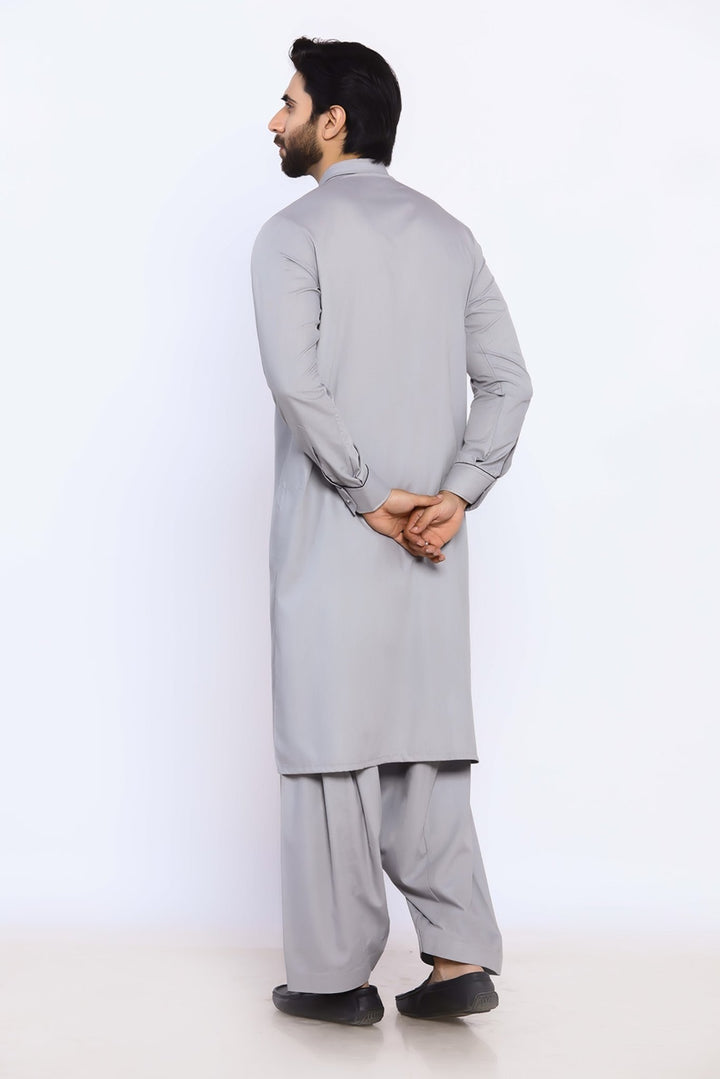 L/Grey Wash & Wear Shalwar Kameez - Prime Point Store