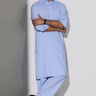 Light Blue Blended Casual Shalwar Kameez For Men - Prime Point Store