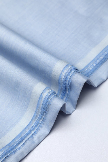 Light Blue Cotton Mix Unstitched Suit For Men - Prime Point Store
