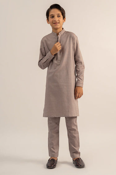 Light Brown Blended Shalwar Kameez For Boy - Prime Point Store