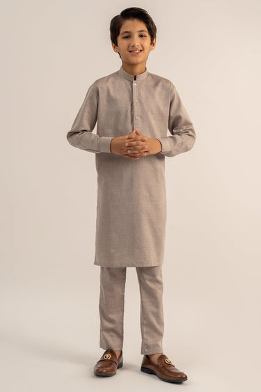 Light Brown Blended Shalwar Kameez For Boy - Prime Point Store