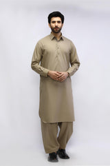 Light Brown Cotton Casual Shalwar Kameez For Men - Prime Point Store