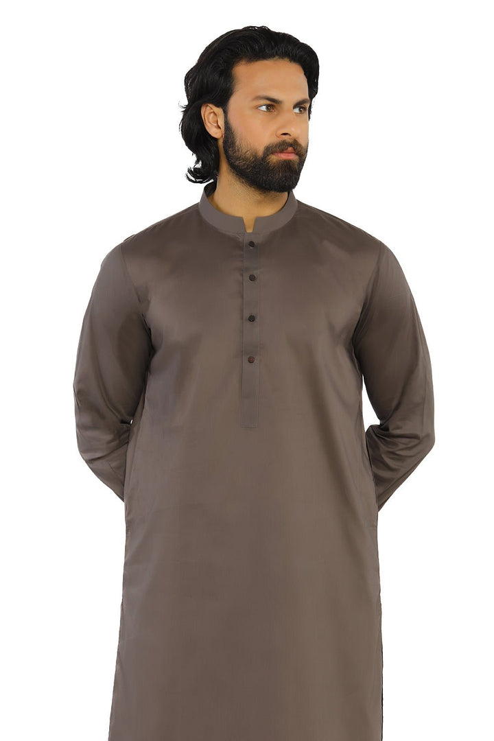 Light Brown Cotton Shalwar Kameez For Men - Prime Point Store