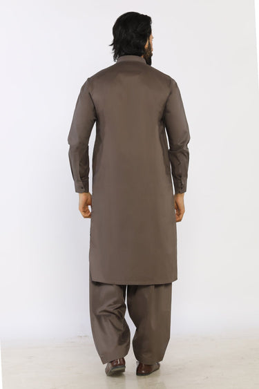 Light Brown Cotton Shalwar Kameez For Men - Prime Point Store